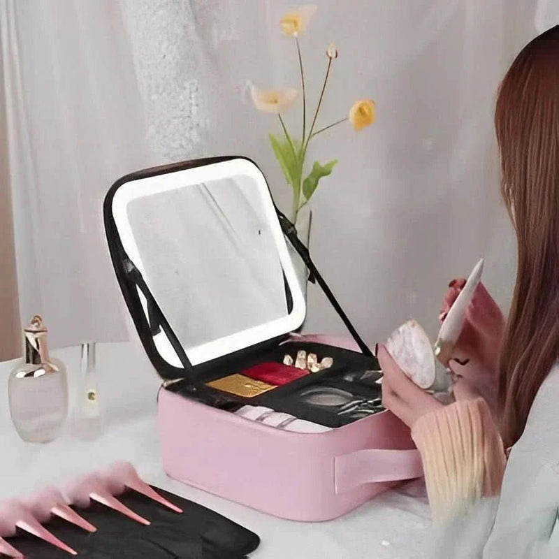 LumiCase Mirrorglam Make - Up Bag with LED Mirror - RESTORALUX