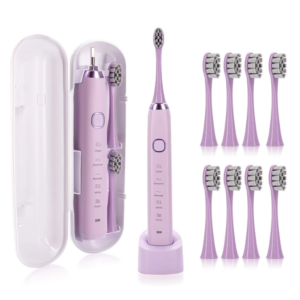 Electric Sonic Toothbrush with 8 Heads for Teeth Whitening