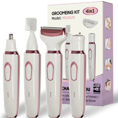 4-in-1 Rechargeable Women’s Electric Razor Wet Dry Trimmer