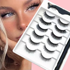 6-Pair Magnetic False Eyelashes with Sticky Eyeliner Pens