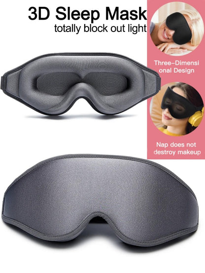 3D Sleep Mask with Soft Memory Foam – Light-Blocking Eye Mask for Sleeping, Travel & Relaxation