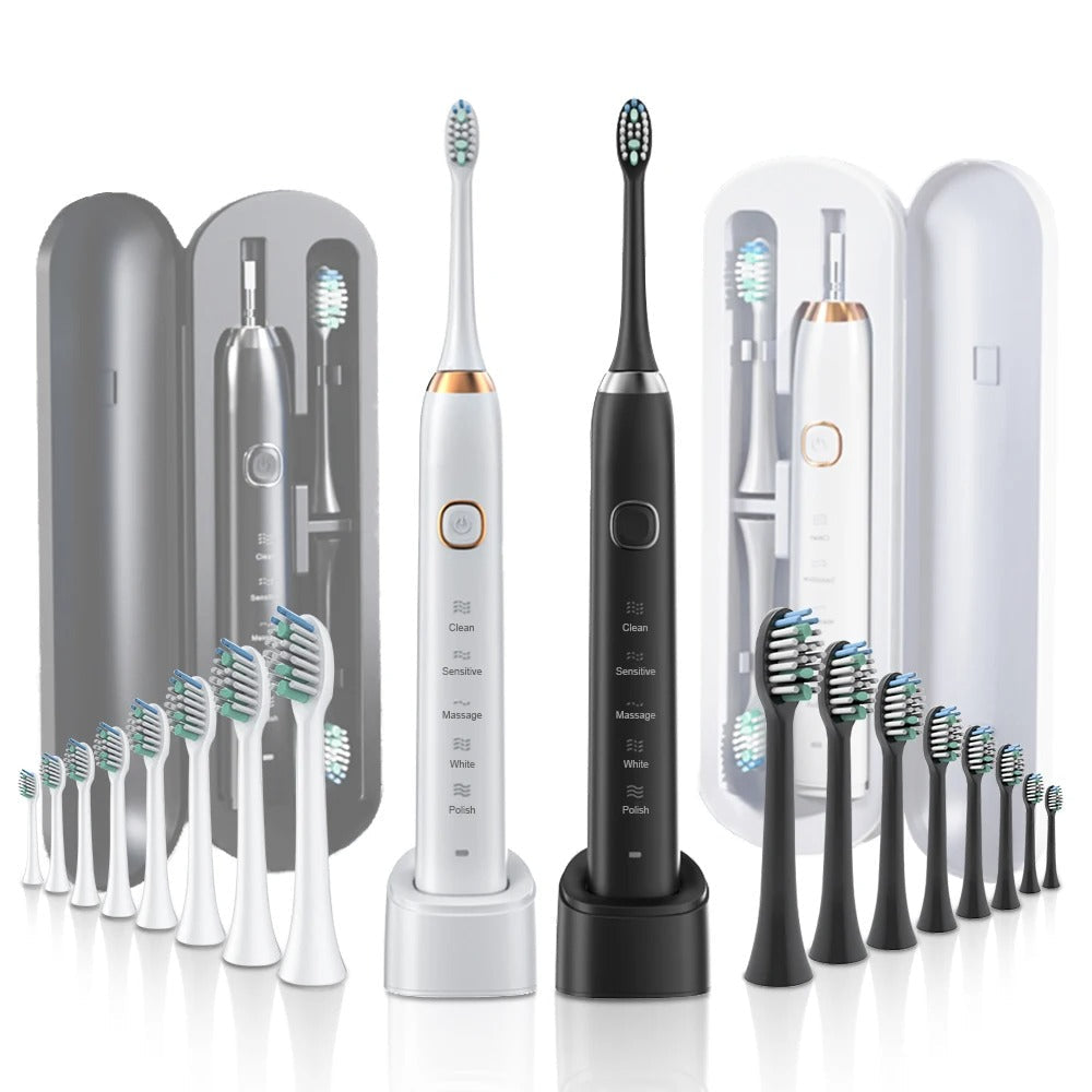 Electric Sonic Toothbrush with 8 Heads for Teeth Whitening