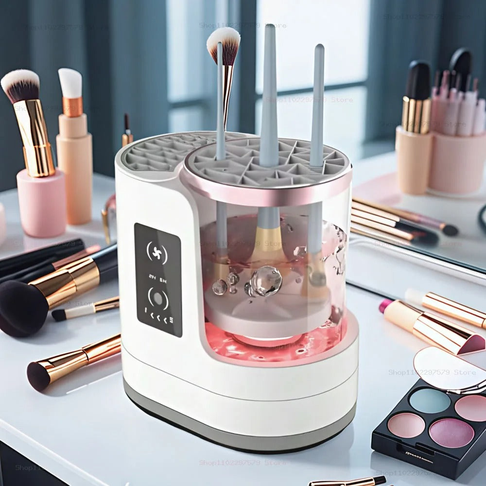 Electric Makeup Brush Cleaner Machine with Automatic Drying Timer