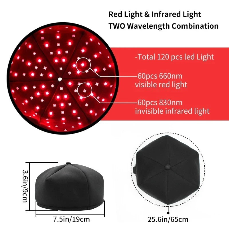 Red Light Infrared Therapy Cap Hair Growth LED Helmet