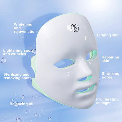 7-Color LED Facial Mask for Acne, Wrinkle Removal & Skin Rejuvenation – Photon Light Therapy Mask