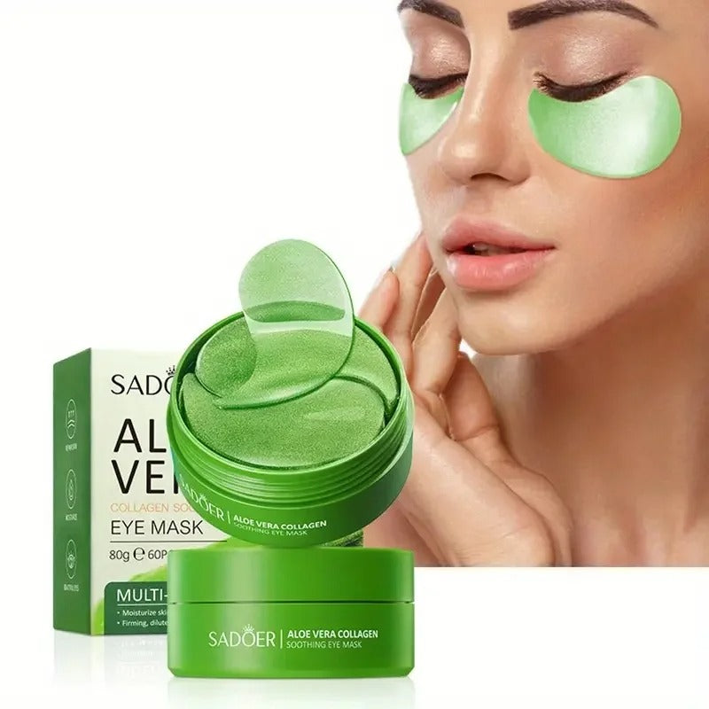 Aloe Vera Collagen Eye Mask – Hydrating & Brightening Eye Gel Patches (60pcs)
