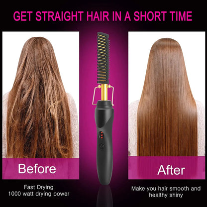 2-in-1 Hot Comb Hair Straightener for Styling