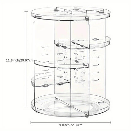 360° Rotating Makeup Organizer Shelf for Bathroom Countertop