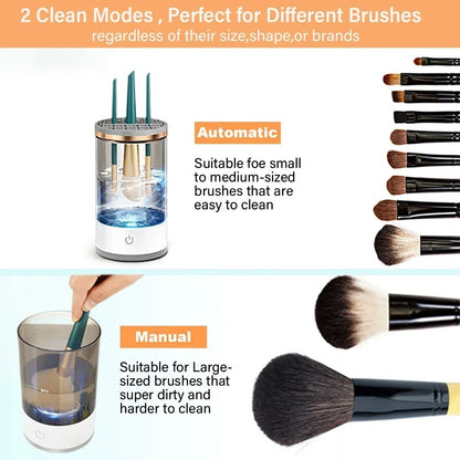 Electric Makeup Brush Cleaner with Rechargeable Automatic Cleaning Stand