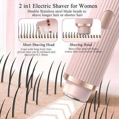 2 in 1 Electric Shaver for Women Body Hair Removal