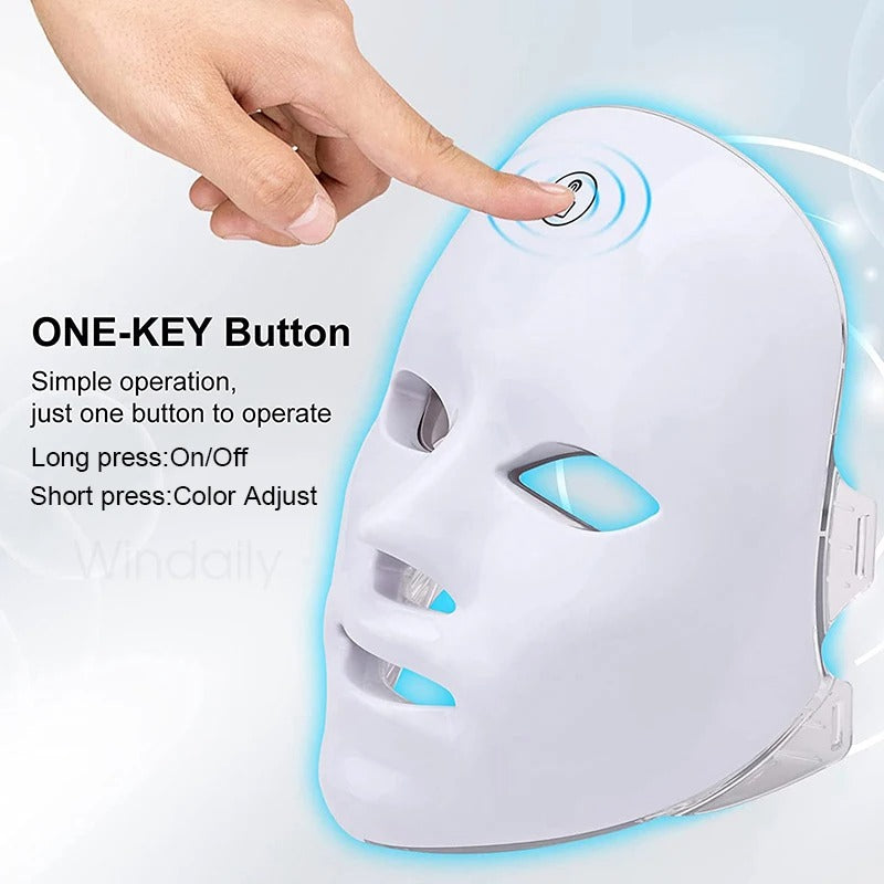 7 Colors Wireless LED Face Mask Anti Aging Skin Therapy