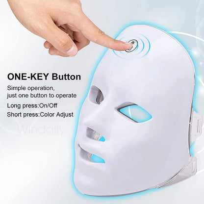 7 Colors Wireless LED Face Mask Anti Aging Skin Therapy