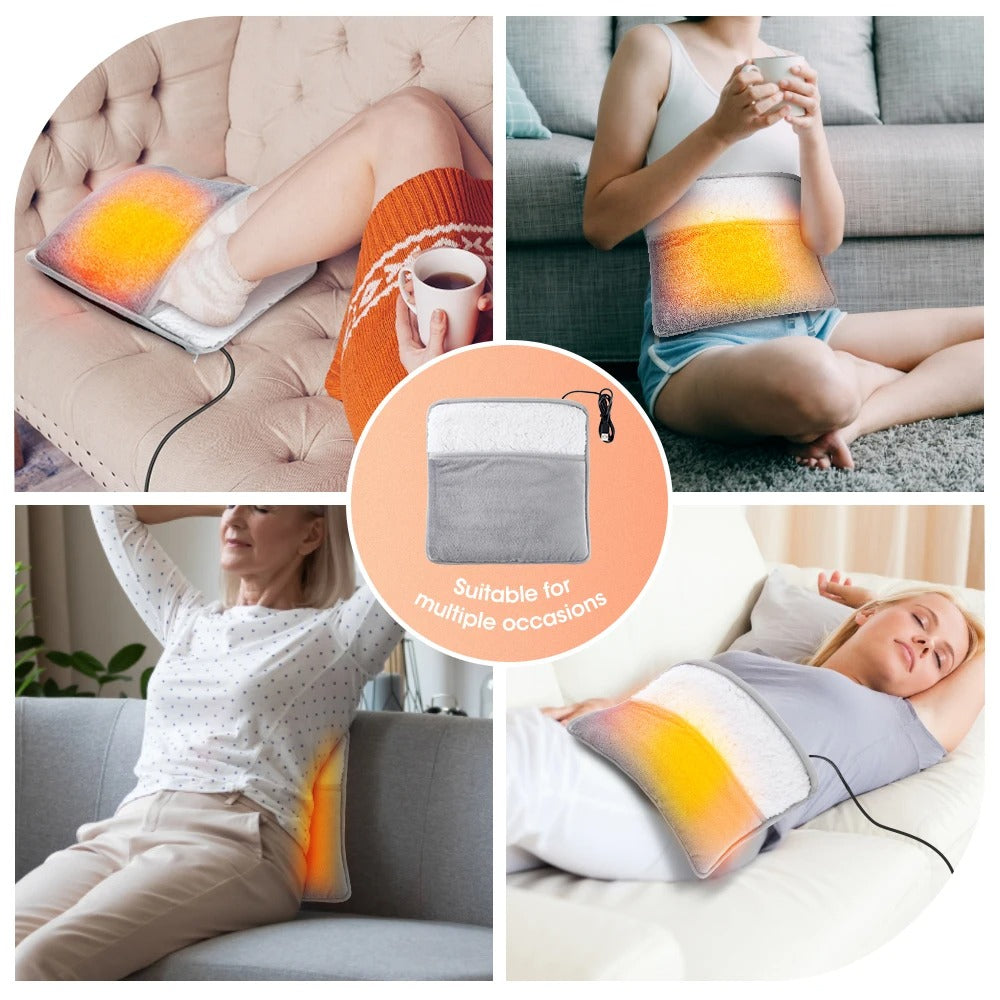 USB Electric Foot Heating Pad – Soft Plush Washable Warmer Mat