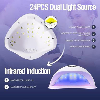 48W LED UV Nail Lamp Gel Dryer with Automatic Sensor