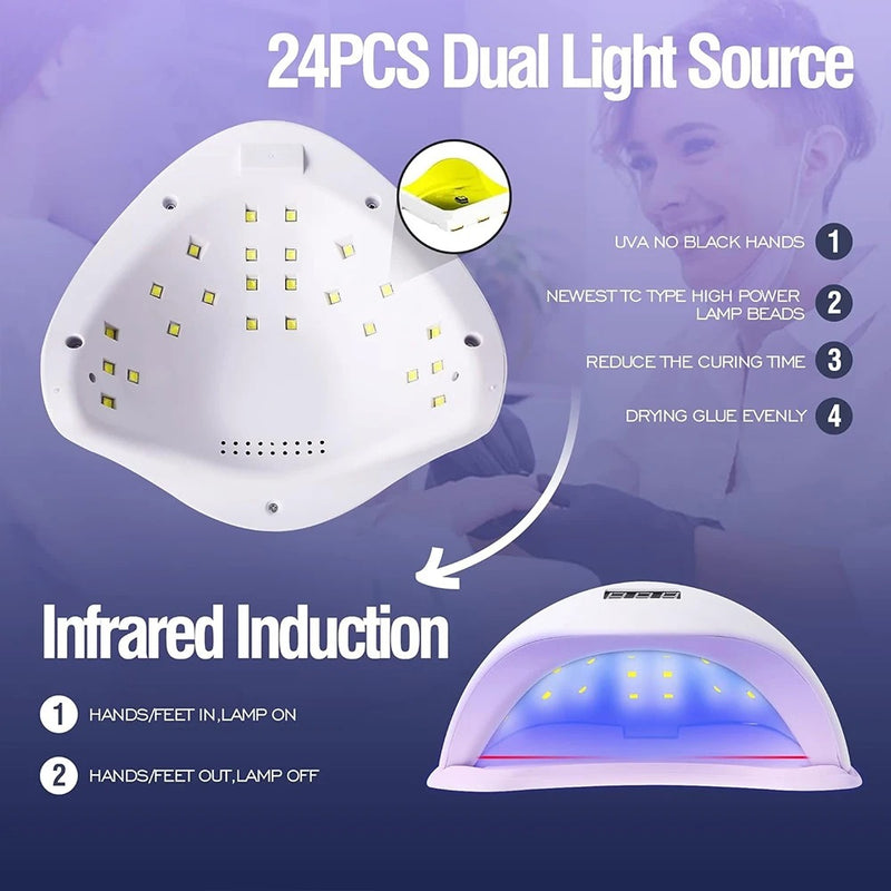 48W LED UV Nail Lamp Gel Dryer with Automatic Sensor