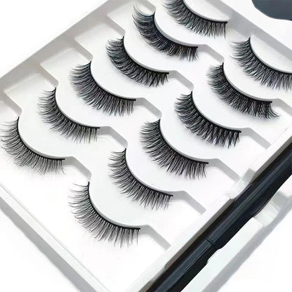 6-Pair Magnetic False Eyelashes with Sticky Eyeliner Pens