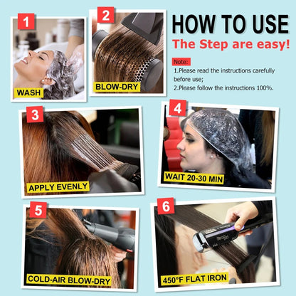 PURC 12% Brazilian Keratin Hair Straightening Treatment – Lavender Smoothing Cream for Curly or Frizzy Hair