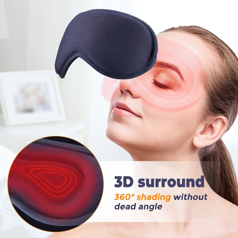USB Heated Eye Mask with Vibration – Steam Compress & Remote Control for Dry Eye Relief, Sleep & Office Use