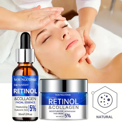 Retinol Cream & Serum Set – Anti-Aging, Wrinkle Smoothing & Skin Repair