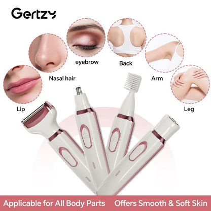 4-in-1 Rechargeable Women’s Electric Razor Wet Dry Trimmer