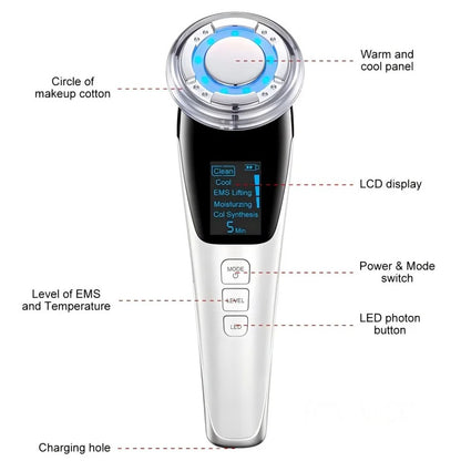 4-in-1 Microcurrent Facial Device with Red & Blue Light