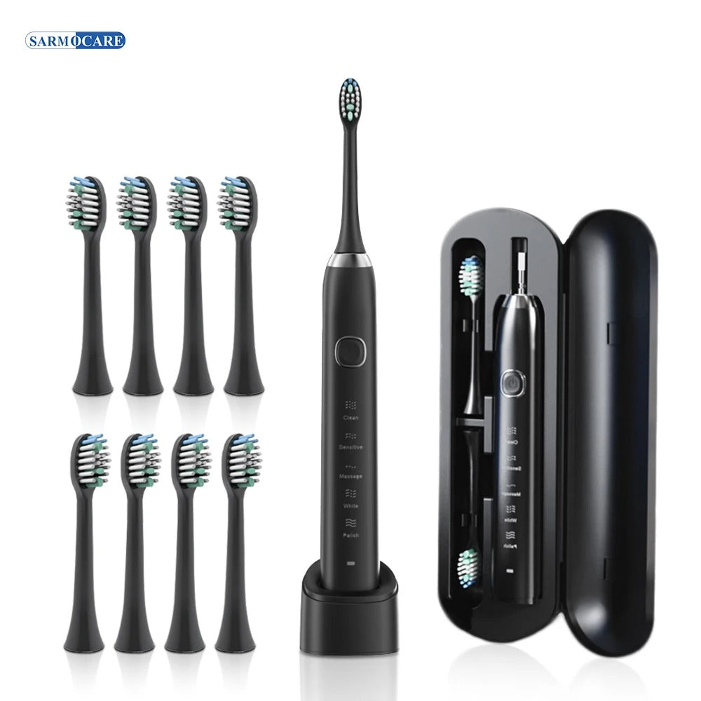 Electric Sonic Toothbrush with 8 Heads for Teeth Whitening