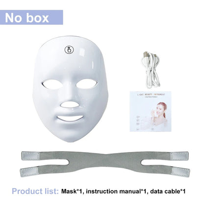 7-Color LED Facial Mask for Acne, Wrinkle Removal & Skin Rejuvenation – Photon Light Therapy Mask