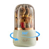 360° Rotating Makeup Brush Organizer with Dustproof Lid Holder
