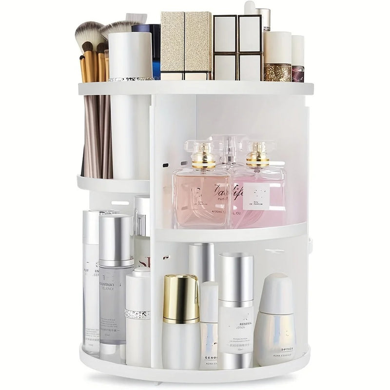 360° Rotating Makeup Organizer Shelf for Bathroom Countertop