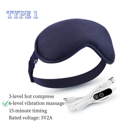 USB Heated Eye Mask with Vibration – Steam Compress & Remote Control for Dry Eye Relief, Sleep & Office Use