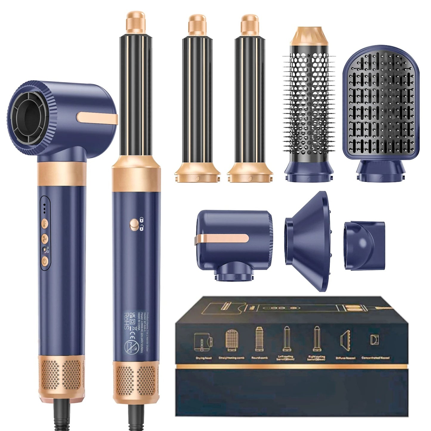 7-in-1 Brushless High Speed Hair Dryer with Diffuser