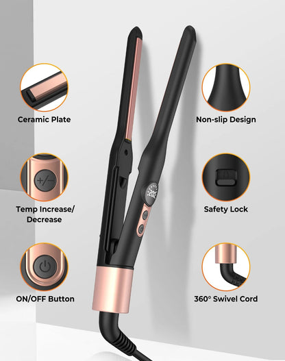 Mini 3/10 Inch Pencil Flat Iron for Short Hair - RESTORALUX