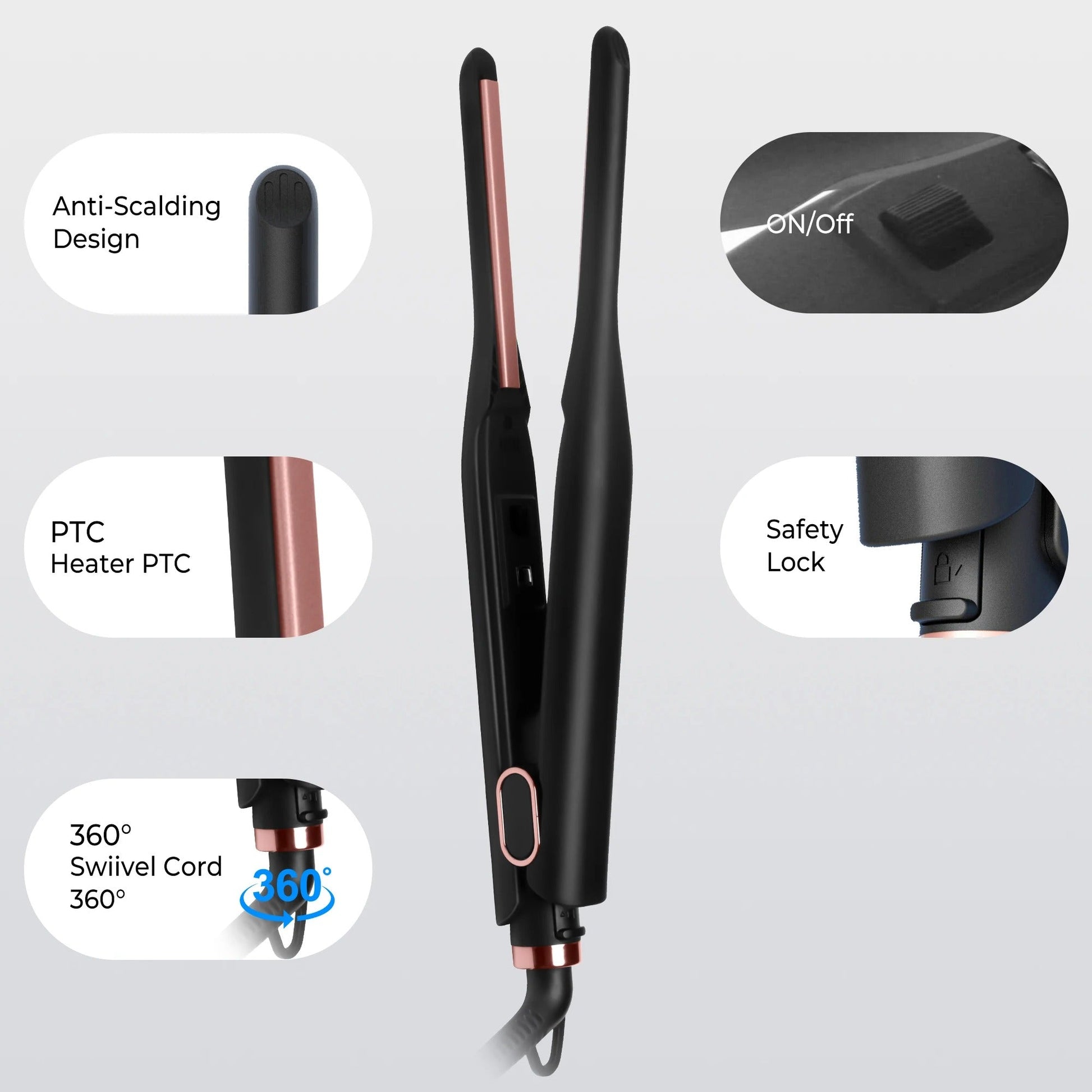 Mini Pencil Flat Iron for Short Hair and Beard - RESTORALUX