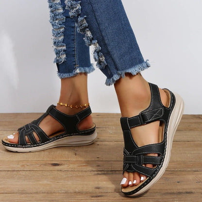 Orthopedic women's velcro sandals - RESTORALUX