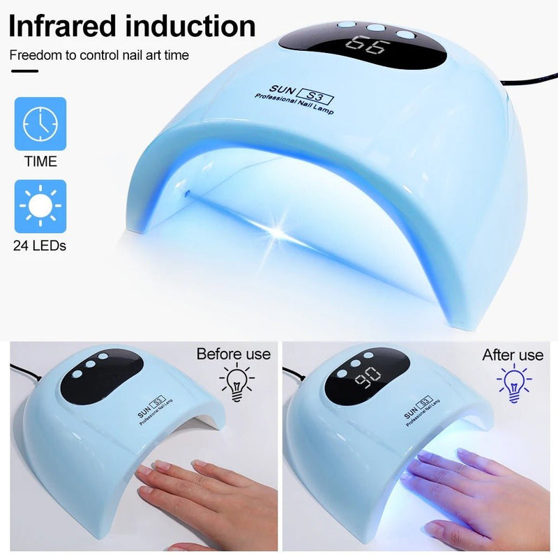 Professional UV Led Nail Lamp with 24 Quick - Dry LEDs - RESTORALUX