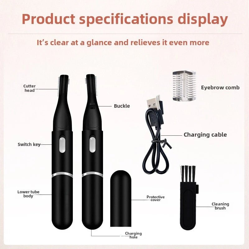 Rechargeable Electric Eyebrow Trimmer Mini Portable Hair Remover - RESTORALUX