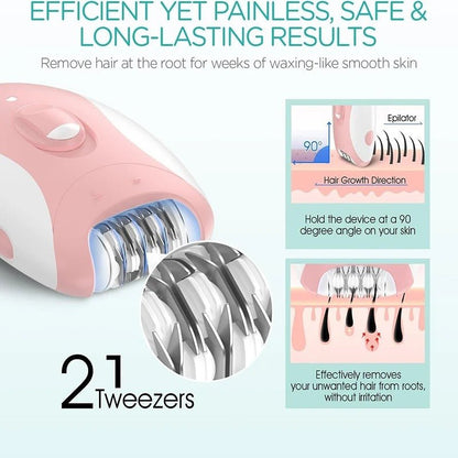 Rechargeable Women’s Electric Epilator – Facial & Body Hair Remover - RESTORALUX