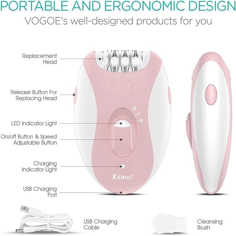 Rechargeable Women’s Electric Epilator – Facial & Body Hair Remover - RESTORALUX