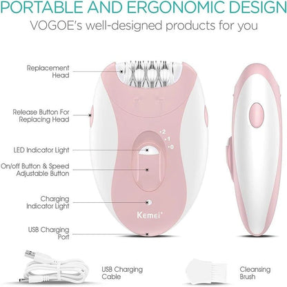 Rechargeable Women’s Electric Epilator – Facial & Body Hair Remover - RESTORALUX