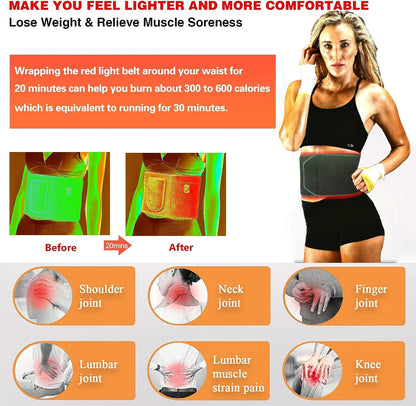Red Light Therapy Belt 120 LEDs Infrared Pain Relief Pad - RESTORALUX