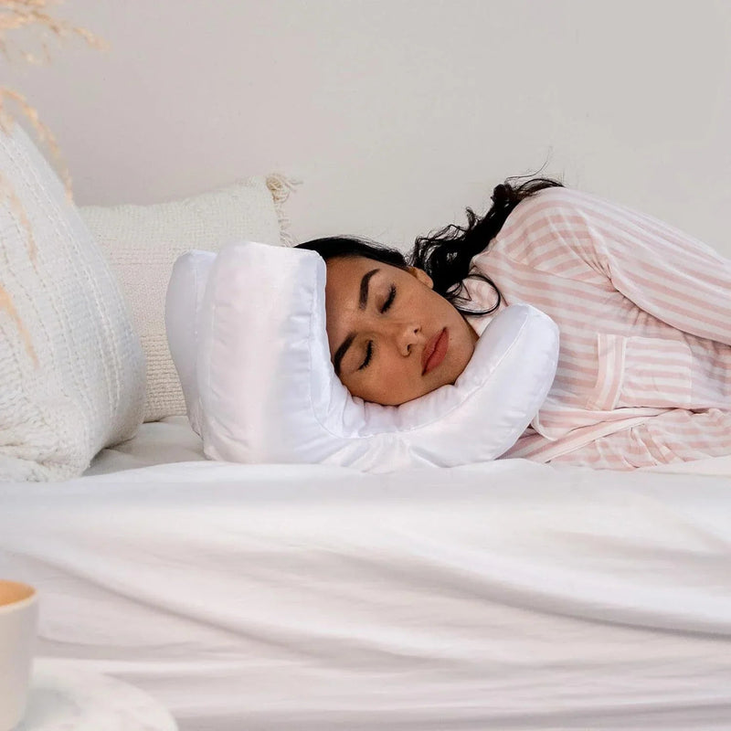 SatinAura SilkRest Face Pillow with Satin Cover – Luxury Facial Support Pillow - RESTORALUX