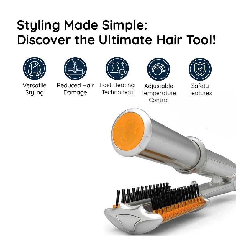 StyleSpin Professional 2 in 1 Rotating Iron Hair Brush - RESTORALUX