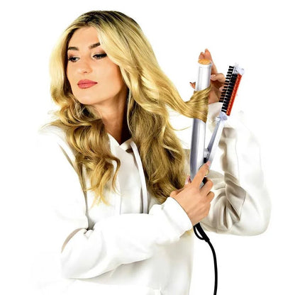 StyleSpin Professional 2 in 1 Rotating Iron Hair Brush - RESTORALUX