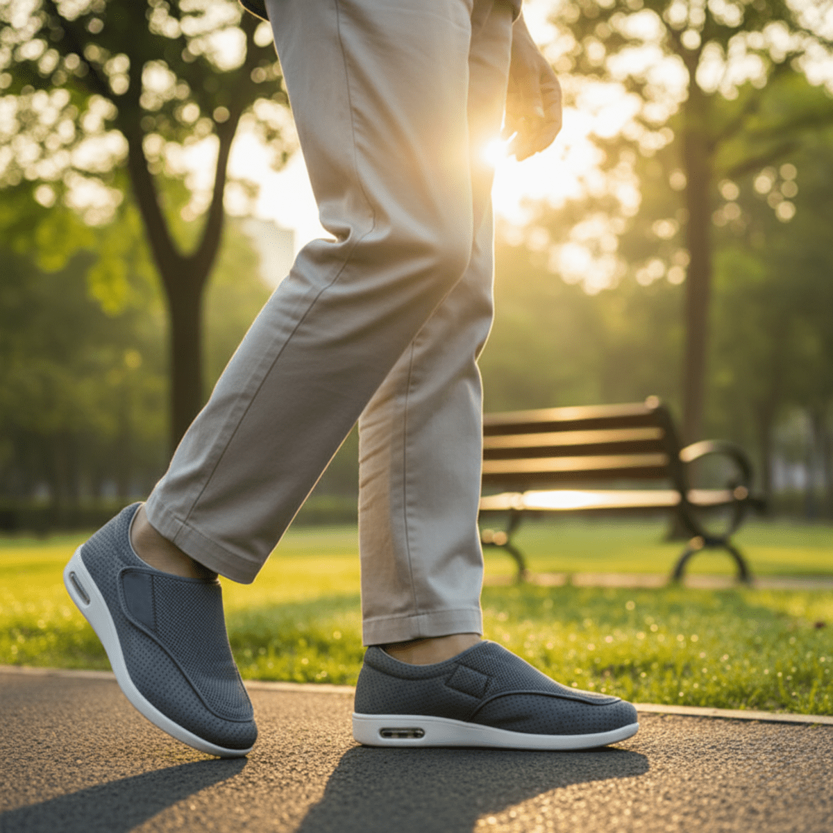 SwellComfort Diabetic Shoes – Memory Foam Zero - Drop Comfort Walking Shoes - RESTORALUX