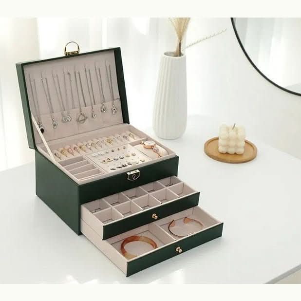 Veloura Luxe Jewel Leather Jewellery Box – Elegant Stylish Storage Organizer - RESTORALUX