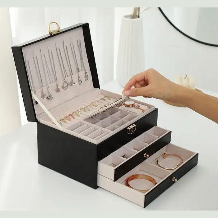 Veloura Luxe Jewel Leather Jewellery Box – Elegant Stylish Storage Organizer - RESTORALUX