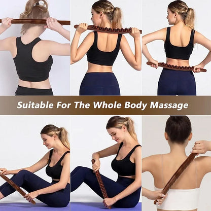 WooRelief Gua Sha Massage Stick – Natural Wood Muscle Massage Tool - RESTORALUX