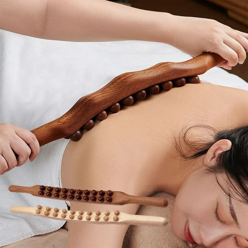 WooRelief Gua Sha Massage Stick – Natural Wood Muscle Massage Tool - RESTORALUX