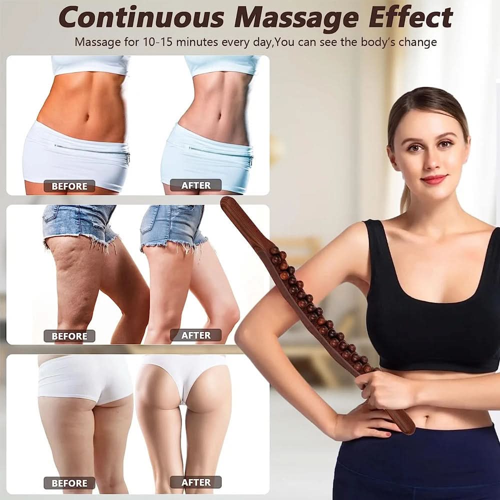WooRelief Gua Sha Massage Stick – Natural Wood Muscle Massage Tool - RESTORALUX