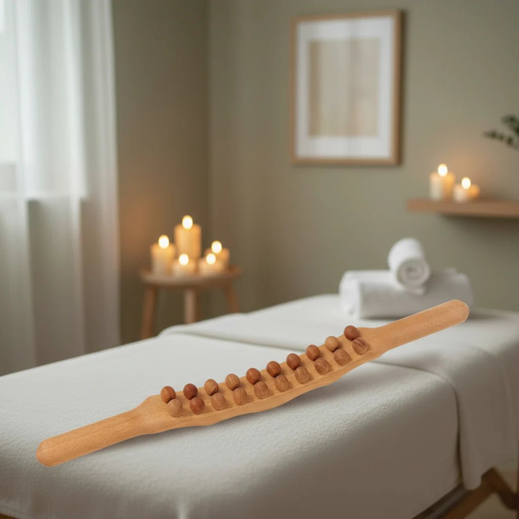WooRelief Gua Sha Massage Stick – Natural Wood Muscle Massage Tool - RESTORALUX